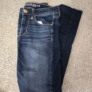 American Eagle Outfitters Women's Dark Blue Skinny Jeans